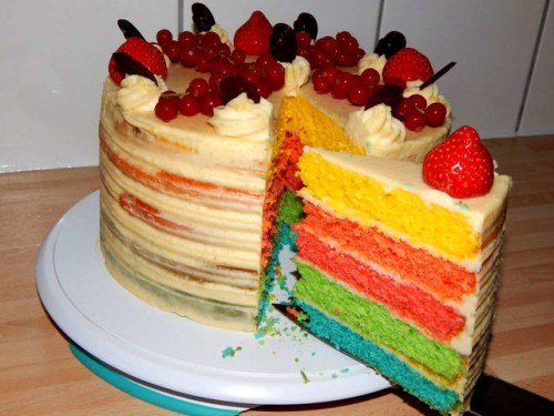Szivárvány torta 